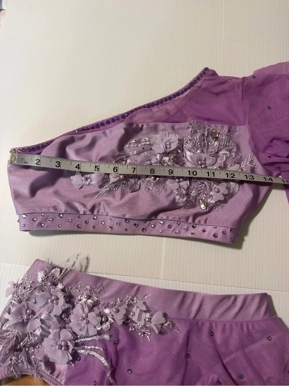 Patrick J designs solo custom dance costume 2 piece lavender purple fara MA adul